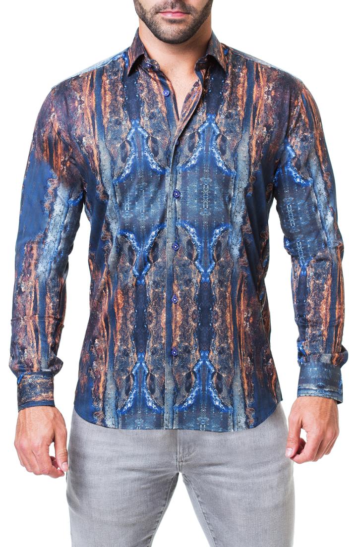Men's Maceoo Fibonacci Chemical Trim Fit Sport Shirt (m) - Grey