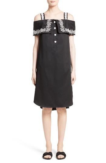 Women's Opening Ceremony Embroidered Off The Shoulder Dress