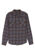 Men's Rvca 'that'll Work' Trim Fit Plaid Flannel Shirt - Brown
