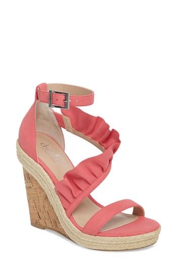 Women's Charles By Charles David Brooke Espadrille Wedge Sandal M - Coral