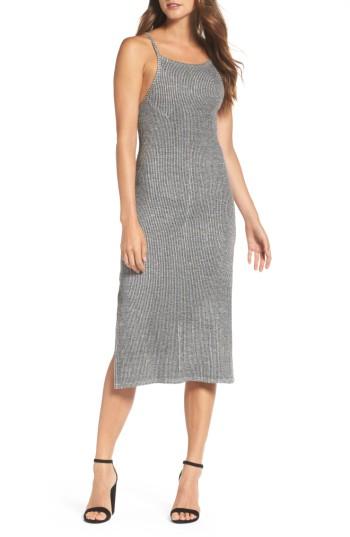 Women's Knot Sisters Ribbed Midi Dress - Grey