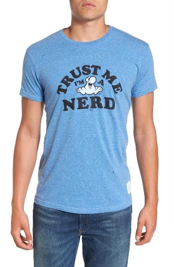 Men's Retro Brand Nerds Graphic T-shirt - Blue