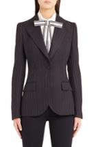 Women's Dolce & Gabbana Pinstripe Stretch Wool Jacket Us / 38 It - Black
