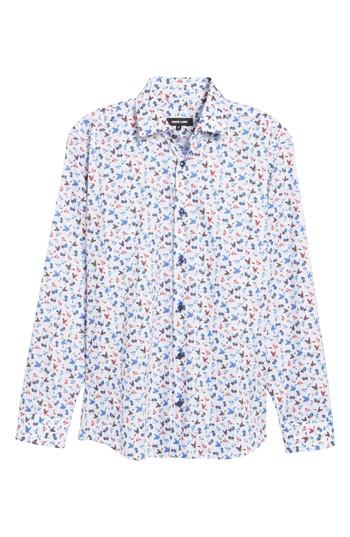 Men's Jared Lang Slim Fit Bird Print Sport Shirt