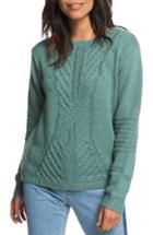 Women's Roxy Glimpse Of Romance Cable Knit Sweater - Green
