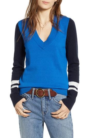 Women's Treasure & Bond Stripe V-neck Sweater