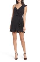 Women's Bardot Milly One-shoulder Wrap Dress - Black