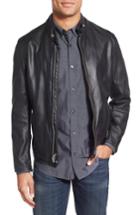 Men's Schott Nyc Cafe Racer Leather Jacket - Black