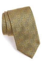 Men's Brioni Geometric Silk Tie, Size - Yellow
