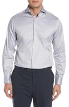 Men's Ike Behar Regular Fit Solid Dress Shirt .5 32/33 - Grey