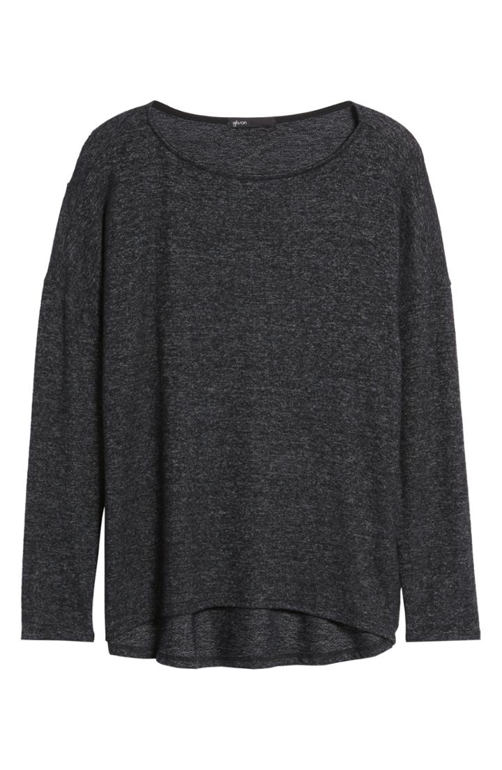 Women's Gibson Cozy Ballet Neck High/low Pullover - Black