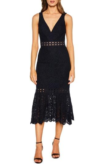 Women's Bardot Fiona Lace Trumpet Dress - Blue