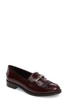 Women's Tod's Double T Kiltie Fringe Loafer Us / 38eu - Burgundy