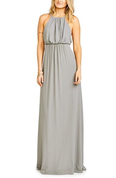Women's Show Me Your Mumu Amanda Open Back Blouson Gown - Grey