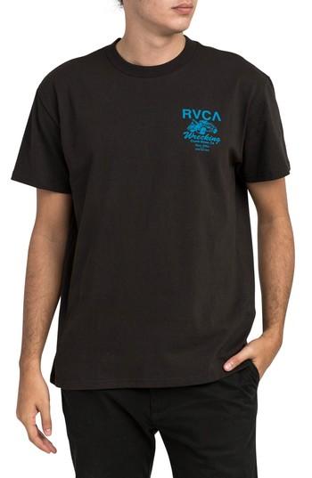 Men's Rvca Wrecking T-shirt - Black