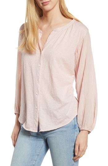 Women's Velvet By Graham & Spencer Cotton Peasant Top - Pink