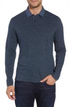 Men's Robert Barakett Wellington Regular Fit Long Sleeve Polo - Blue
