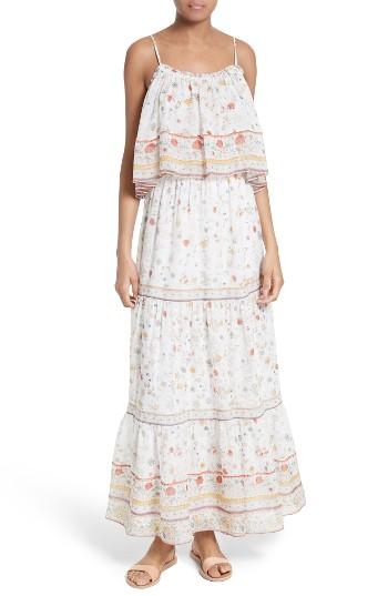 Women's Joie Vernita Popover Bodice Silk Maxi Dress