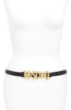 Women's Moschino Logo Skinny Leather Belt
