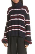 Women's A.l.c. Zaira Stripe Turtleneck Sweater - Black