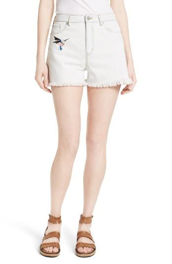 Women's La Vie Rebecca Taylor Bird Patch Denim Shorts