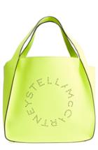 Stella Mccartney Extra Large Perforated Logo Faux Leather Tote - Yellow