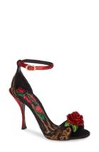 Women's Dolce & Gabbana Rose & Leopard Sandal .5us / 37eu - Brown