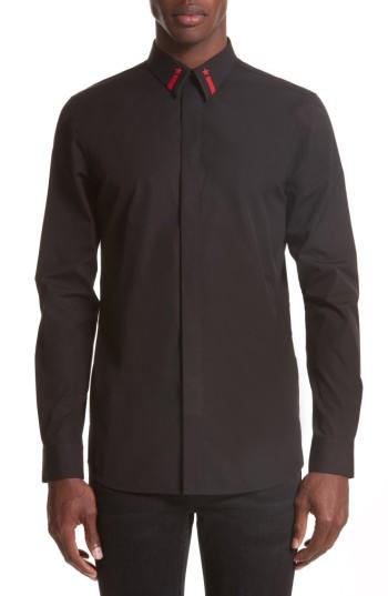Men's Givenchy Star Embroidered Shirt - Black