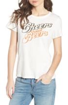 Women's Junk Food Cheers And Beers Tee, Size Xxl - White