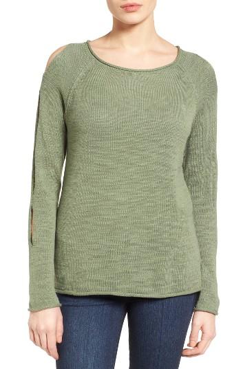 Women's Caslon Open Sleeve Cotton Pullover - Green