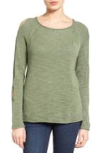 Women's Caslon Open Sleeve Cotton Pullover - Green