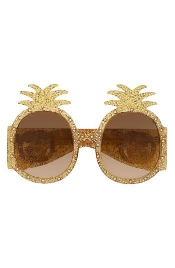 Women's Gucci 53mm Pineapple Sunglasses - Gold