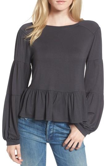 Women's Hinge Peplum Tee - Grey