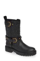 Women's Salvatore Ferragamo Quilted Biker Boot C - Black
