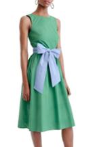 Women's J.crew Sash Tie A-line Dress - Green