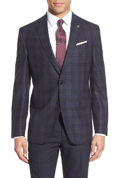 Men's Ted Baker London Trim Fit Plaid Wool Sport Coat