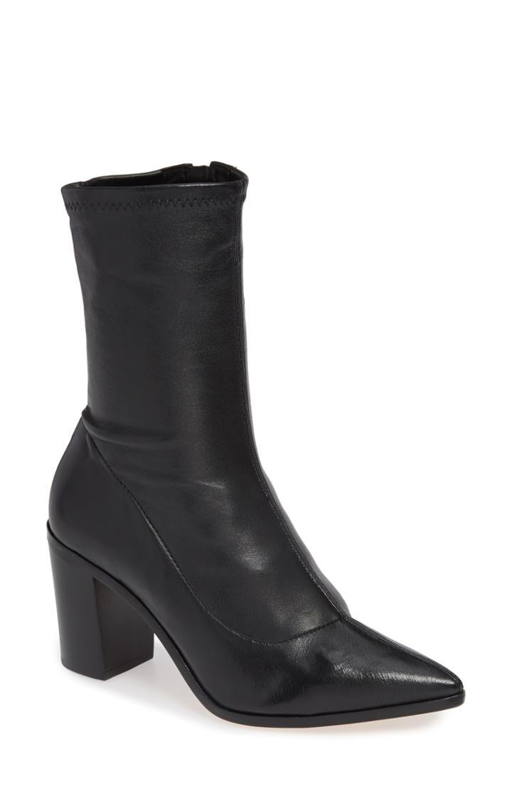 Women's Schutz Amellie Pointy Toe Bootie .5 M - Black