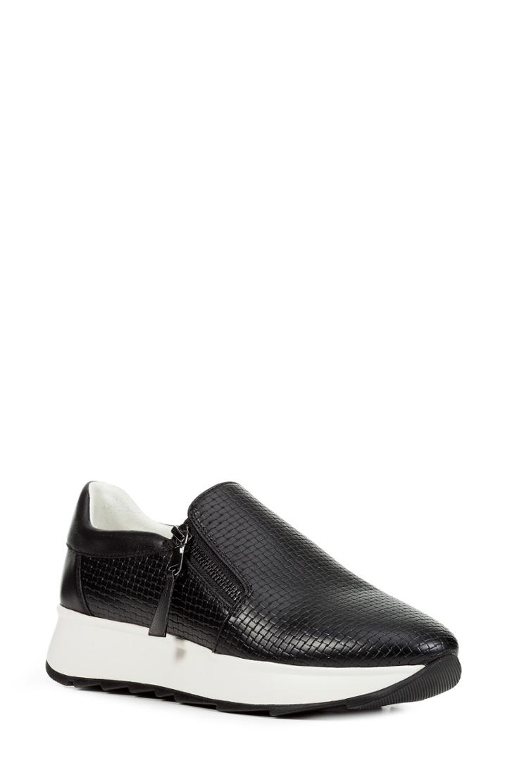 Women's Geox Gendry Zip Sneaker Us / 35eu - Black