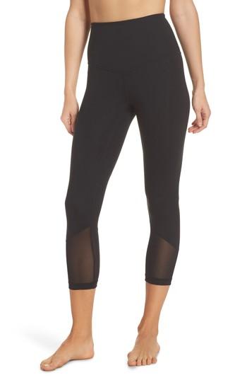 Women's Zella High Waist Gemini Light Crop Leggings, Size - Black