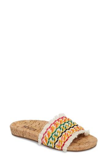 Women's Schutz Kahara Embroidered Sandal M - White