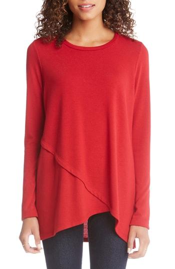 Women's Karen Kane Asymmetrical Knit Top - Red