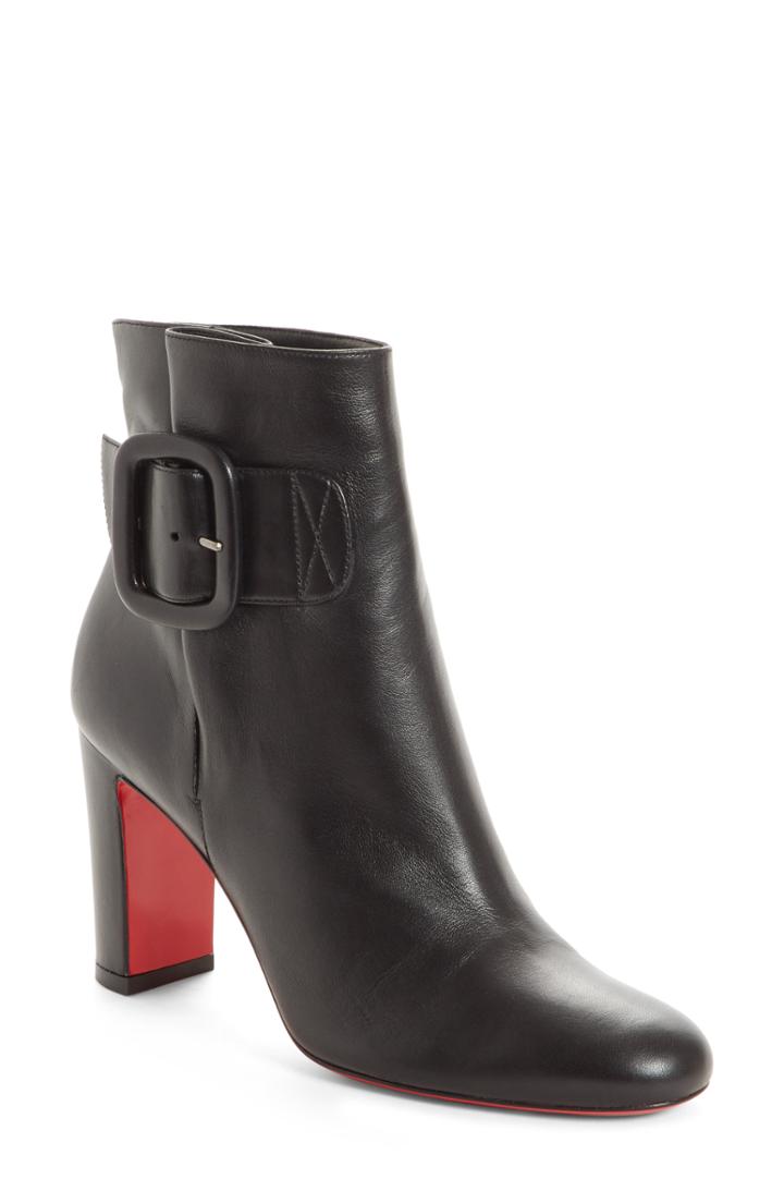 Women's Christian Louboutin Tres Olivia Buckle Bootie Us / 36eu - Black