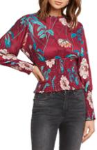 Women's Willow & Clay Print Smocked Waist Blouse