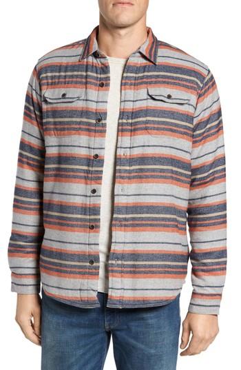 Men's Tailor Vintage Flannel Shirt With High-pile Fleece Lining - Grey