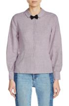 Women's Maje Bow Trim Print Blouse - Purple