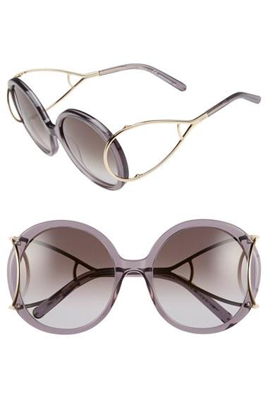 Women's Chloe 'jackson' 56mm Round Sunglasses - Grey