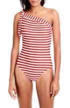 Women's J.crew One-shoulder Stripe One-piece Swimsuit