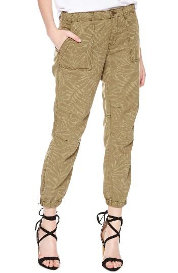 Women's Sanctuary Peace Trooper Print Crop Cargo Pants - Green