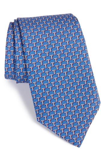 Men's Vineyard Vines Texas Rangers - Mlb Print Silk Tie