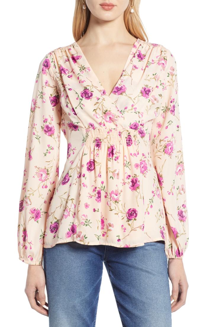 Women's Halogen Faux Wrap Top, Size - Pink